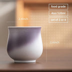 4-Oz Ceramic Espresso Cups Set - Multi-Color, Handle-Free Design for Home & Cafe | Dishwasher-Safe Stoneware Cups (Kiln turning purple, 2)