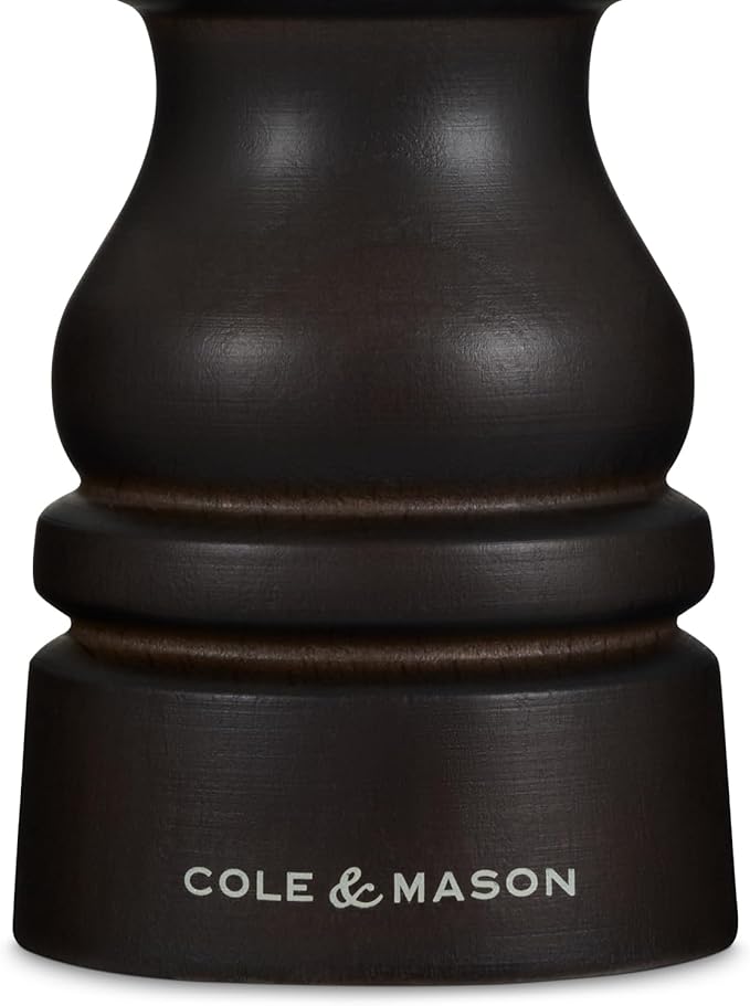 Cole & Mason London Refillable Spice Mill - Kitchen & Home Accessory - Table Salt Grinder - Salt Mill with Ceramic Mechanism - 5", Chocolate Wood