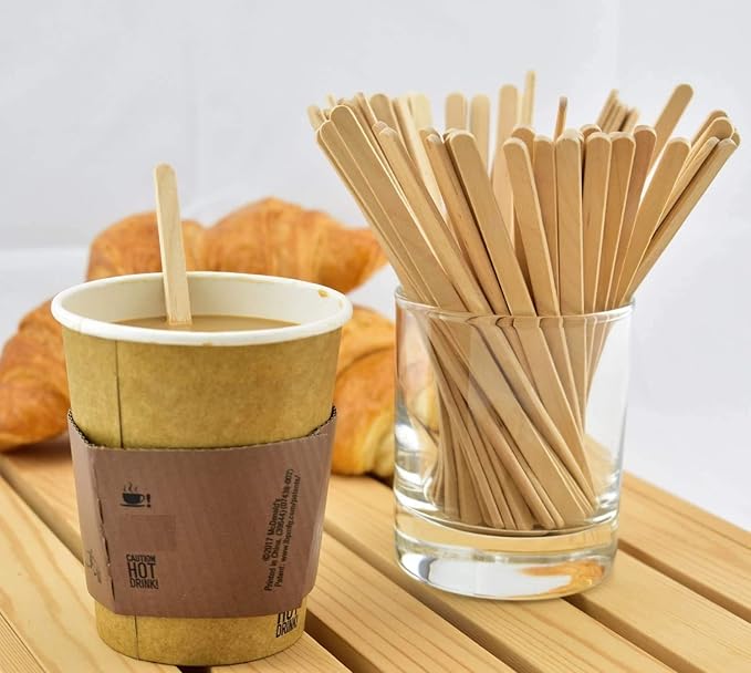 Coffee Stirrers Sticks,Disposable Wooden Coffee Stick Beverage Stirrers, Suitable For Coffee Nook Tea Drinks and Bartending, 7 Inches,200 Sticks.