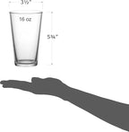 Red Co. Set of 6 Clear Glass 16 Fl Oz Drinking Glassware Beverage Tumblers