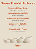 Sweese Porcelain Serving Bowls Set for Entertaining, Multipurpose 10-18-28-42oz, Beige
