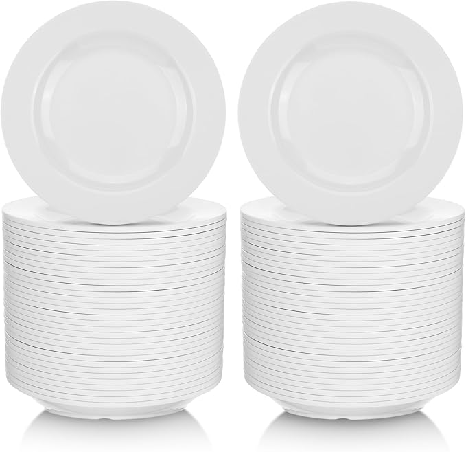 Vesici 36 Pieces Melamine Appetizer Plates 5.91 Inch Melamine Dessert Plates Small White Round Lightweight Saucers Serving Dish Catering for Appetizer Snacks Dinner Wedding Party