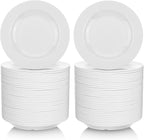 Vesici 36 Pieces Melamine Appetizer Plates 5.91 Inch Melamine Dessert Plates Small White Round Lightweight Saucers Serving Dish Catering for Appetizer Snacks Dinner Wedding Party