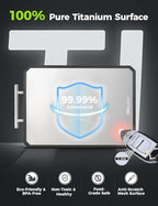 Titanium Cutting Board for Kitchen, Double Sided Non Toxic Titanium Cutting Board with JUICE GROOVE, Food-Grade Metal Chopping Board, Pure Titanium&Wheat Straw PP, Dishwasher Safe16.3”×11”-1 PC