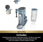 Ninja Pod & Grounds Specialty XL Single-Serve Coffee Maker, K-Cup Pod Compatible, Brews Grounds, Compact Design, Built-In Milk Frother, 68-oz. Reservoir, 6oz. Cup-24oz. Mug Sizes, Denim Blue, PB055ABL