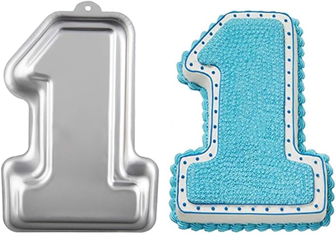 No.1 Shaped Cake Pan Mould Aluminum 3D DIY Cake Baking Pan for Birthday, Anniversary, Party, Christmas