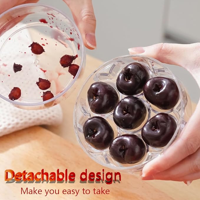 Cherry Pitter Portable Cherry Core Remover with 7 Individual Holes，Easy to Use，Multi-Function Cherries Stoner Seed Remover Tool for Making Cherry Jam