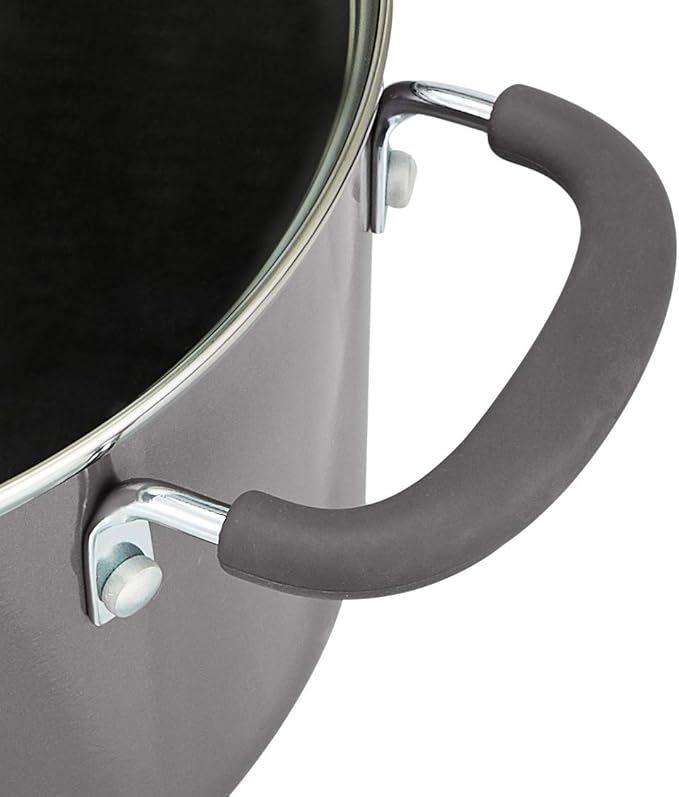 Amazon Basics Aluminum 12-Piece Cookware Set, Gray - Pots, Pans and Utensils