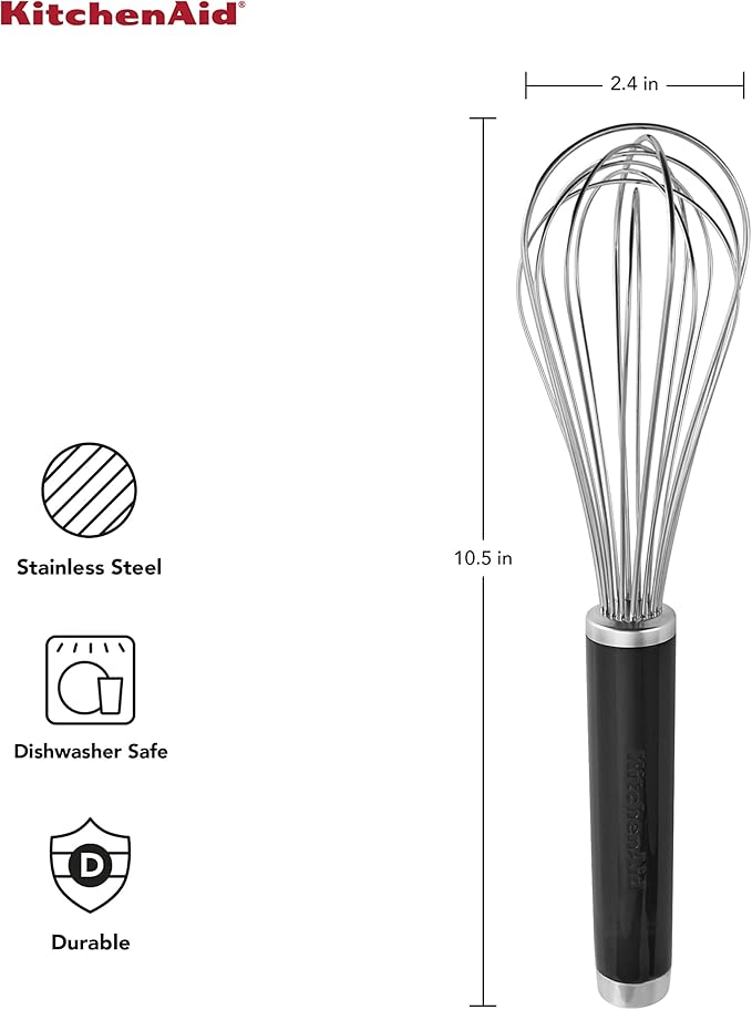 KitchenAid Classic Utility Whisk, 10.5 Inch, Black