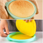 4 Pcs Layer Cake Pan Set, 8 Inch Silicone Round Cake Mold Rainbow Non-Stick Baking Tins for Jumbo Whoopie Pie Cake Vegetable Pancakes Taco Shells Pizza Crust Omelet Frittata and Resin Craft