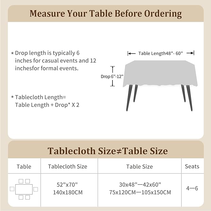 Laolitou Fall Tablecloth Rectangle Linen Waterproof Textured Burnt Orange Table Cloth, Washable Wrinkle Free Spill Proof Fabric Tablecloths for Thanksgiving Dining Table Kitchen Holiday, 52x70 Inch