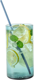 Restaurantware-Vetri 16 Ounce Tall Drinking Glasses, 6 Dishwashable Beverage Glasses - No-Lead, Elegant, Blue Glass Tumblers, Ideal For Water, Juice Beer, Cocktails, Liquor, Iced Tea, And More