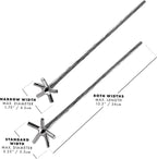 Piña Barware Swizzle Stick Stirrer - Stainless Steel with Handmade Wood-Grain Finish (Narrow Width, 6-Pack/Commercial Bar Pack)