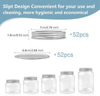 52Set/104Pcs (70 mm/2.76 In) Canning Lids with Rings Regular Mouth, Leak Proof Split-Type Metal Canning Jar Lids for Ball/Kerr Jars, Food Grade Material, 100% Fit & Airtight for Regular Mason Jar Lids