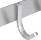 Towel Hook Rack Brushed Nickel 17-Inch Coat Hook Rail Wall Mounted with 7 Hooks, Durable Wall Hangers for Bedroom, Bathroom, Foyer, Hallway (304 Stainless Steel)