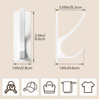 Self Adhesive Coat Hooks for Hanging, Heavy Duty Stainless Double Wall Hook for Towel, Backpack, Hat, Sturdy Metal Hanger for Bathroom, Bedroom, Door, Wall Mounted, 10 Pack, White