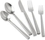 Silverware Set Flatware Set 18/10 Stainless Steel Mirror Polished 20 Pieces Cuboid Handle Cutlery Set Service for 4