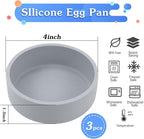 Air Fryer Egg Mold,Silicone Air Fryer Egg Pan,Individual&Reusable Air Fryer Accessories, Egg Egg Poachers for Microwave,BPA Free,Dishwasher Safe,3pcs-Gray