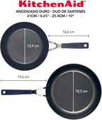 KitchenAid Hard Anodized Nonstick Frying Pans/Skillet Set, 8.25 Inch and 10 Inch, Onyx Black