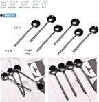 6 PCS Black Coffee Spoons, 18/8 Stainless Steel Espresso Spoons, 5.2 Inches Vogue Mini Tea Spoon, Cappuccino Stirring Small Spoon for Dessert, Ice Cream, Frosted Handle, Sweejar(Black)