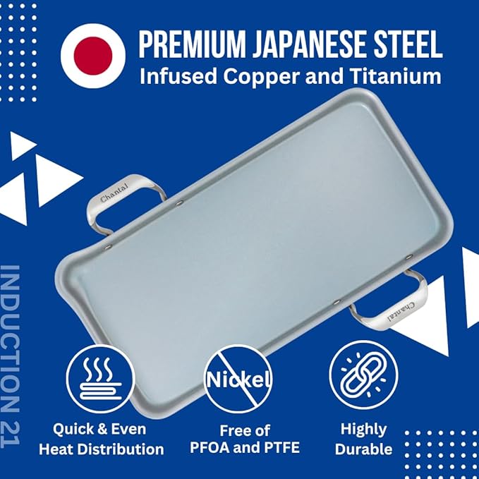 Chantal Stainless Steel Griddle, 19" x 9.5"