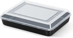 E-far Small Baking Pan with Lid, 10.4 x 8 Inch Nonstick Stainless Steel Rectangle Cake Pan with Cover for Baking Brownies Lasagna, Stainless Steel Core & Nonstick Coating, Non-toxic & Oven Safe