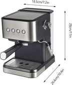 Espresso Coffee Machine, Semi Automatic Espresso Machine Single/Double Shot Espresso, Espresso Machine for Home&Barista, 50oz Removable Water Tank