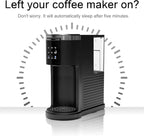 Kndko Single Serve Coffee Maker for Capsule and Ground Coffee, 6 to 14oz Brew Sizes, 40oz Removable Reservoir, Fast Brew, Compact Design, Travel Mug Friendly, Black