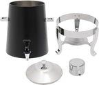 Coffee Urn with Fuel Holder 3.5 Gal/13L, Stainless Steel Beverage Dispenser Hot Drink Dispenser with Stand, Tea Water Coffee Chafer Urn for Parties Buffet Catering Commercial Home (Silver, Black)