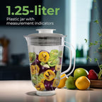 Koblenz 42 oz Plastic Jar Blender, 10 Speed and 2 Pulses, Countertop Blender with Stainless Steel Blades, Perfect for Shakes and Smoothies, 500-Watt Motor, White, LKM-5510 PB