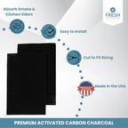 2-Pack Activated Carbon Charcoal Microwave Hood Filters - 18" x 15" Cut To Fit Kitchen Air Filter - Universal for Frigidaire, Whirlpool, GE, LG, Maytag and KitchenAid, Made in USA