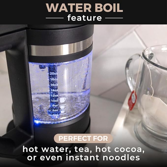 VINCI Micro Café Smallest Single-Serve Coffee Brewer | Compatible with Keurig K-Cups, K-Pods | Glass Carafe | Enclosed Brewing for Hotter Coffee | Large Capacity Reusable Filter Cup Included