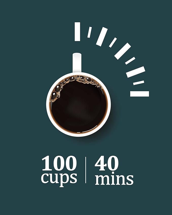 100 Cup Large Coffee Urn with Double Wall Insulation, 14L/3.8 Gallon Stainless Steel Commercial Electric Coffee Dispenser with Hot Drinks and Hot Water, for Weddings, Parties, Catering, and Buffets