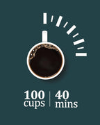 100 Cup Large Coffee Urn with Double Wall Insulation, 14L/3.8 Gallon Stainless Steel Commercial Electric Coffee Dispenser with Hot Drinks and Hot Water, for Weddings, Parties, Catering, and Buffets