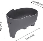 2PCS Vegetables Washing Basket Elephant Drainage Basket Fruit Basket for Draining Pasta Noodles Kitchen (Green & Gray)