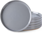 AmorArc Ceramic Plates Set of 6,10.25 Inch Speckled Dinner Plates with Handpainted Rustic Terracotta Underside,Modern Dinnerware Dishes Set for Kitchen,Microwave & Dishwasher Safe-Gray