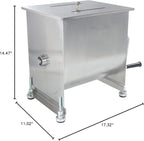 CMI Commercial Tilting Mixer Stainless Steel Manual Meat Mixers with Lid, 35Lb/20L Tilt Tank,(Mixing Maximum 35Lb for Meat),Sausage Mixer Machine Meat Processing Equipment