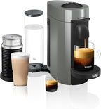 De'Longhi Nespresso Vertuo Plus Coffee and Espresso Maker by De'Longhi, Grey with Aeroccino Milk Frother