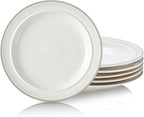 9-inch Porcelain Dinner Plate Set of 6 - Microwave, Oven and Dishwasher Safe, Scratch Resistant. (9-inch Cozy Gray)