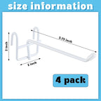 4 Pcs Accessory Hooks for Wire Shelving with Rubber Cover Heavy Duty Metal Hooks for Hanging Kitchen Utensils Wire Shelf Accessories Room Organization (White)
