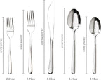 Silverware Set, Flatware Set – 18/10 Stainless Steel with Steak Knives, Mirror Polished, Ergonomic Handles, Dishwasher Safe, Perfect for Home, Party, Wedding, 20-Piece for 4 (Silver)