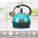 3Quart Whistling Tea Kettle Classic Teapot Stainless Steel Teakettle with Cool Grip for Stovetop