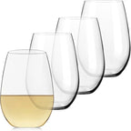 Libbey Signature White Wine Glasses Set of 4, Elegant, Dishwasher Safe Stemless White Wine Glasses, Elegant Wine Glasses for Weddings, Birthdays
