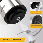 Food Processor,Electric Food Chopper with 500W Stainless Steel Motor & 2 Sharp Blade Sets, 12-Cup Stainless Steel Bowl for Meat, Vegetables, Fruits and Nuts