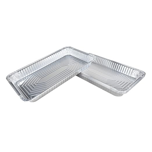 IDL Packaging Full Size Aluminum Steam Table Pans - Medium, 21" x 13" x 2.25" (pack of 5) - Disposable Foil Pan for Grilling, Roasting, BBQ, Cooking, Baking, Freezing