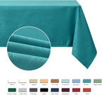 maxmill Jacquard Tablecloth Swirl Design Water Resistance Spillproof Antiwrinkle Heavy Weight Soft Table Cloth for Buffet Banquet Parties Event Holiday Dinner Rectangle 60 x 84 Inch Teal