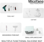 Silicone Dish Drying Mat for Multiple Usage,Easy clean,Eco-friendly,Heat-resistant Silicone Mat for Kitchen Counter or Sink,Refrigerator or Drawer Liner White 5XL 36inches x 18inches