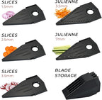 ZHANG XIAO QUAN SINCE 1628 Mandoline Slicer for Kitchen, Vegetable Chopper Stainless Steel Food Slicer Veggie Slicer Onion French Fry Cutter Potato Julienne, 5 Blades, Kitchen Utensils
