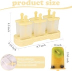 WMKGG Popsicles Molds Set, 6 PCS Ice Pop Mold,Homemade Ice Cream Mould with Sticks, Popsicle Maker(Yellow)