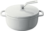 Vermicular Oven Pot 2.0 | Lightweight Enameled Cast Iron Pot | 18cm (2 Qt) | Non-Toxic | Induction-compatible | Dutch Oven | Made in Japan | Sea Salt White